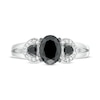 Thumbnail Image 3 of 1-1/2 CT. T.W. Oval Black and White Diamond Engagement Ring in 10K White Gold