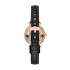 Thumbnail Image 2 of Ladies' Fossil Carlie Mini Rose-Tone Black Leather Strap Watch with Black Mother-of-Pearl Dial (Model: ES4700)