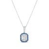Thumbnail Image 1 of Vera Wang Love Collection 1/2 CT. T.W. Diamond and Blue Sapphire Frame Pendant in 10K White Gold – 19"