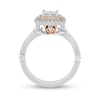 Thumbnail Image 2 of Enchanted Disney Belle 1 CT. T.W. Quad Princess-Cut Diamond Scallop Frame Engagement Ring in 14K Two-Tone Gold