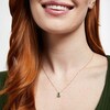 Thumbnail Image 2 of Emerald-Cut Emerald and 1/8 CT. T.W. Baguette and Round Diamond Frame Pendant in 10K Gold