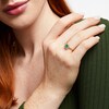 Thumbnail Image 2 of Emerald-Cut Emerald and 1/8 CT. T.W. Baguette and Round Diamond Frame Ring in 10K Gold
