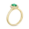Thumbnail Image 3 of Emerald-Cut Emerald and 1/8 CT. T.W. Baguette and Round Diamond Frame Ring in 10K Gold