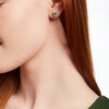 Thumbnail Image 2 of Emerald-Cut Emerald and 1/6 CT. T.W. Baguette and Round Diamond Frame Stud Earrings in 10K Gold