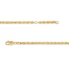 Thumbnail Image 3 of 3.0mm Glitter Rope Chain Anklet in Hollow 14K Gold - 10"