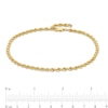 Thumbnail Image 4 of 3.0mm Glitter Rope Chain Anklet in Hollow 14K Gold - 10"