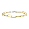 Thumbnail Image 0 of 6.0mm Paper Clip Chain Anklet in Sterling Silver in Gold-Tone Flash Plate - 9"