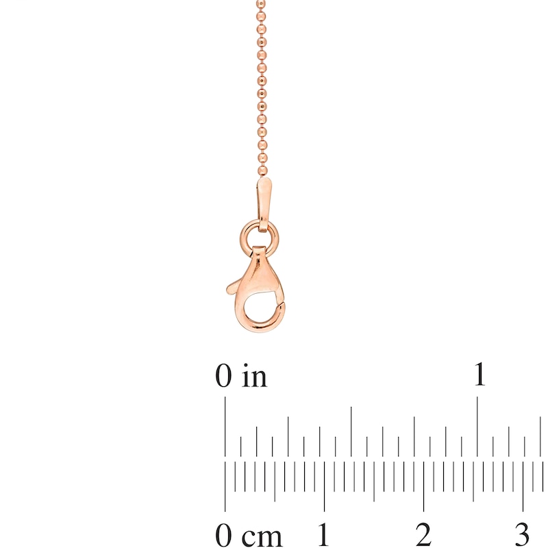 1.0mm Ball Chain Anklet in Sterling Silver with Rose-Tone Flash Plate - 9"