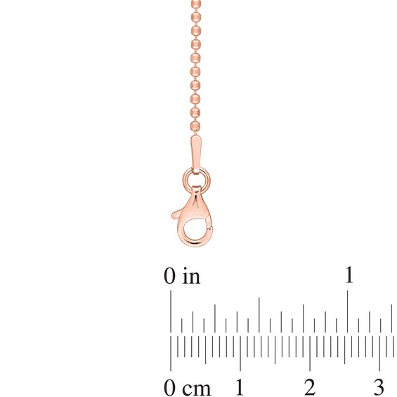 1.5mm Bead Chain Necklace in Sterling Silver with Rose-Tone Flash Plate - 16"