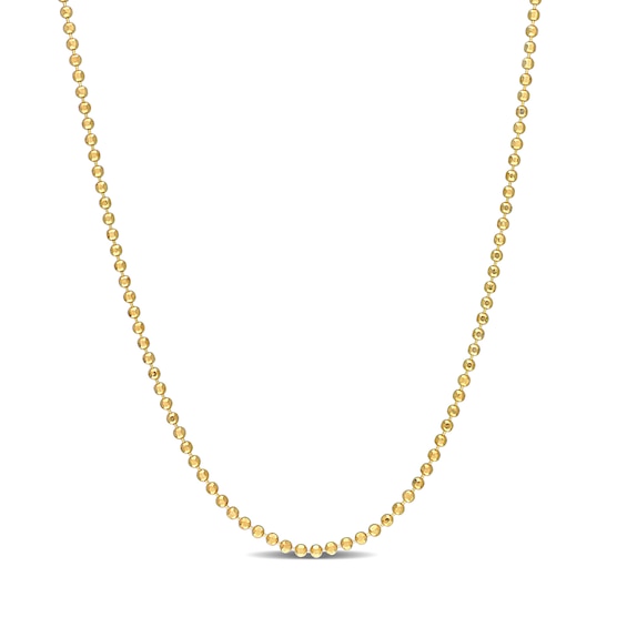 1.5mm Bead Chain Necklace in Sterling Silver with Gold-Tone Flash Plate - 20"