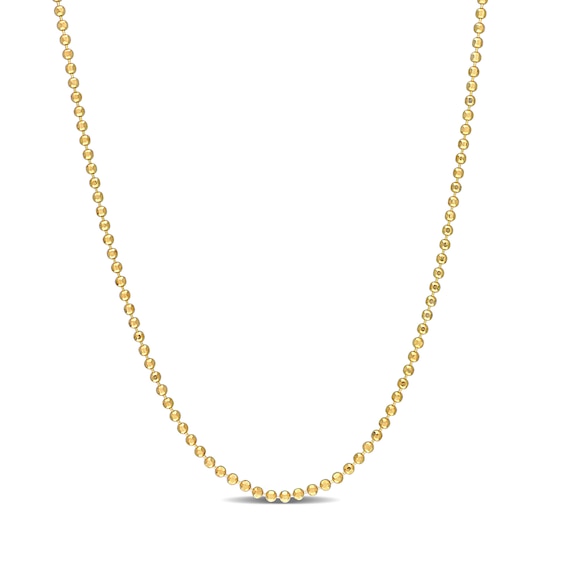 1.5mm Bead Chain Necklace in Sterling Silver with Gold-Tone Flash Plate