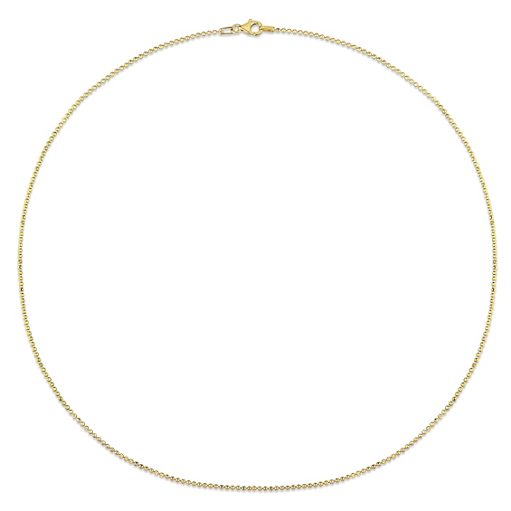 1.5mm Bead Chain Necklace in Sterling Silver with Gold-Tone Flash Plate - 20"
