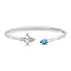 Thumbnail Image 2 of Enchanted Disney Merida Pear-Shaped Swiss Blue Topaz and 1/15 CT. T.W. Diamond Bangle in Sterling Silver and 10K Gold