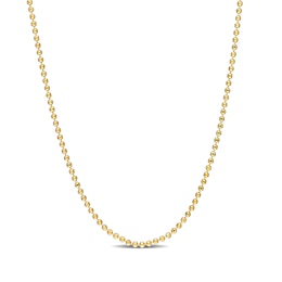 1.5mm Bead Chain Necklace in Sterling Silver with Gold-Tone Flash Plate - 16"