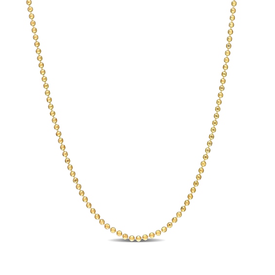 1.5mm Bead Chain Necklace in Sterling Silver with Gold-Tone Flash Plate - 16"