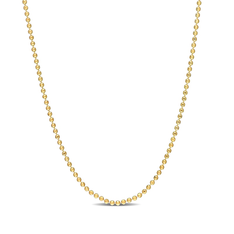 Main Image 1 of 1.5mm Bead Chain Necklace in Sterling Silver with Gold-Tone Flash Plate - 16"