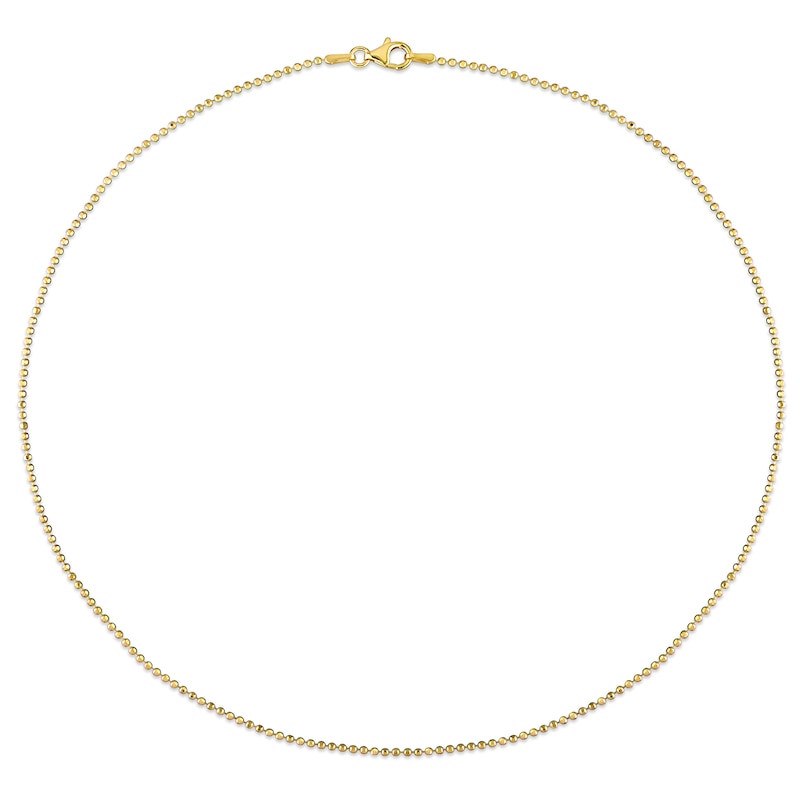 Main Image 3 of 1.5mm Bead Chain Necklace in Sterling Silver with Gold-Tone Flash Plate - 16"