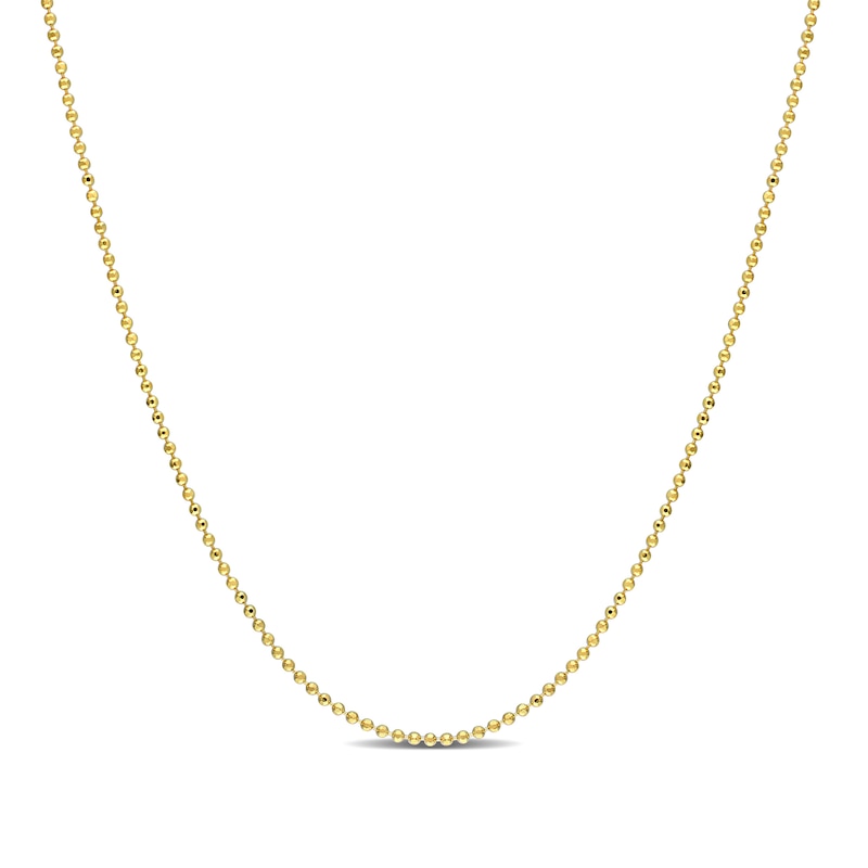 Main Image 1 of 1.0mm Bead Chain Necklace in Sterling Silver with Gold-Tone Flash Plate