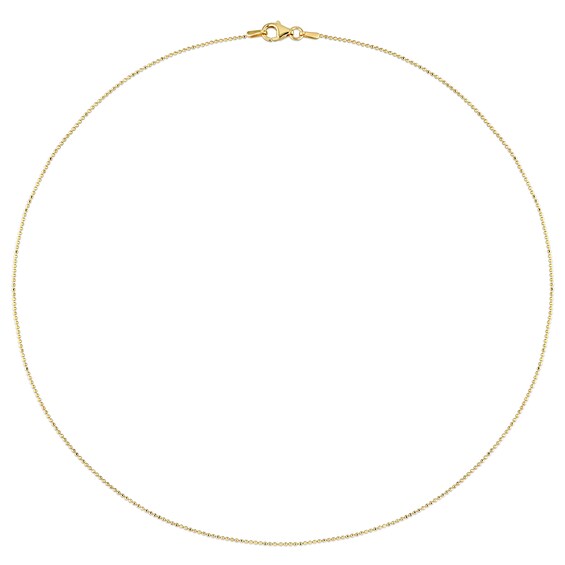 1.0mm Bead Chain Necklace in Sterling Silver with Gold-Tone Flash Plate