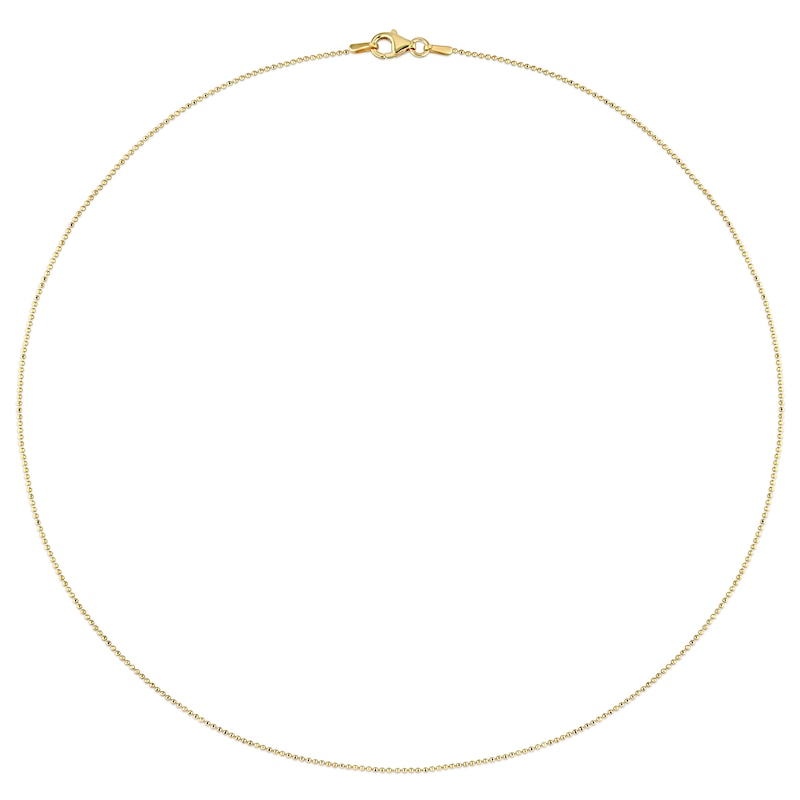 Main Image 3 of 1.0mm Bead Chain Necklace in Sterling Silver with Gold-Tone Flash Plate