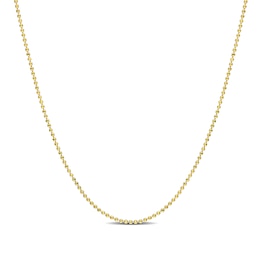 1.0mm Bead Chain Necklace in Sterling Silver with Gold-Tone Flash Plate - 20"