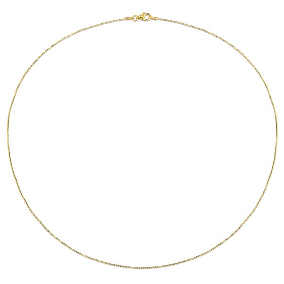 1.0mm Bead Chain Necklace in Sterling Silver with Gold-Tone Flash Plate - 20"