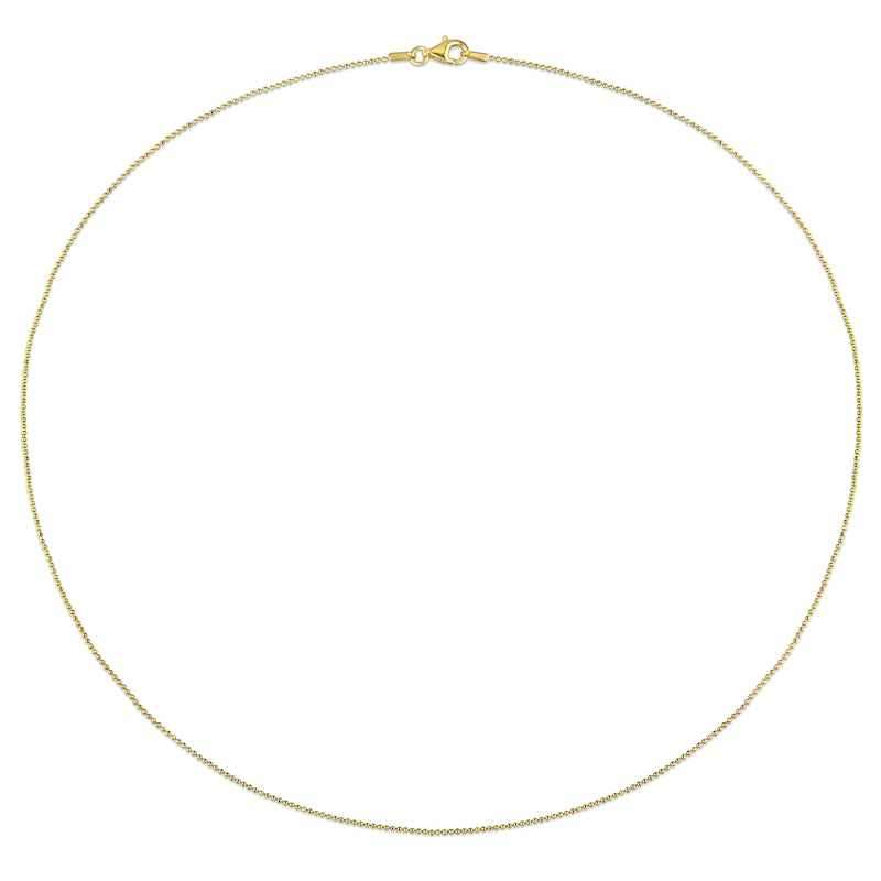 Main Image 3 of 1.0mm Bead Chain Necklace in Sterling Silver with Gold-Tone Flash Plate - 20"
