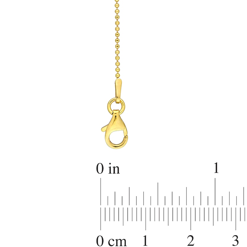 Main Image 4 of 1.0mm Bead Chain Necklace in Sterling Silver with Gold-Tone Flash Plate - 20"