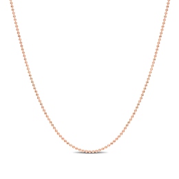 1.0mm Bead Chain Necklace in Sterling Silver with Rose-Tone Flash Plate