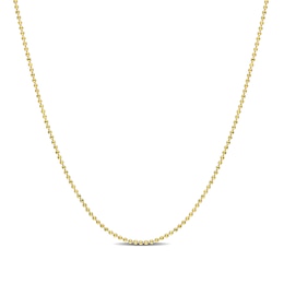 1.0mm Bead Chain Necklace in Sterling Silver with Gold-Tone Flash Plate - 16"