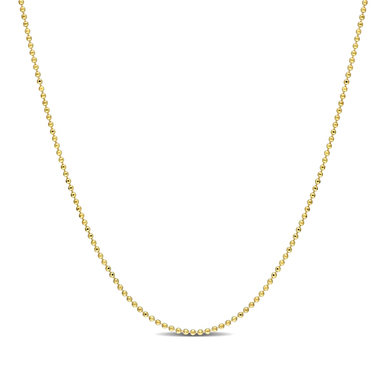 Main Image 1 of 1.0mm Bead Chain Necklace in Sterling Silver with Gold-Tone Flash Plate - 16"