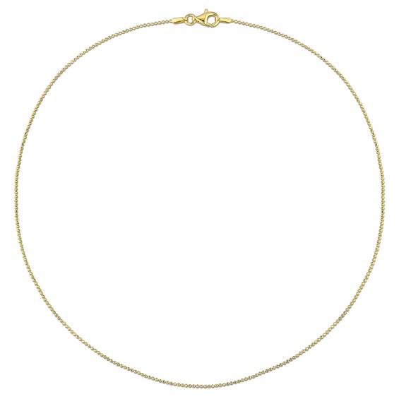 1.0mm Bead Chain Necklace in Sterling Silver with Gold-Tone Flash Plate - 16"