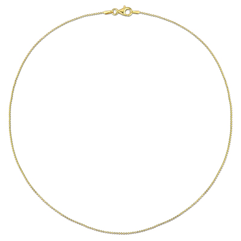 Main Image 3 of 1.0mm Bead Chain Necklace in Sterling Silver with Gold-Tone Flash Plate - 16"