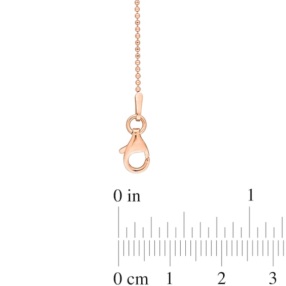 1.0mm Bead Chain Necklace in Sterling Silver with Rose-Tone Flash Plate - 16"