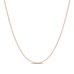 1.0mm Bead Chain Necklace in Sterling Silver with Rose-Tone Flash Plate - 20"