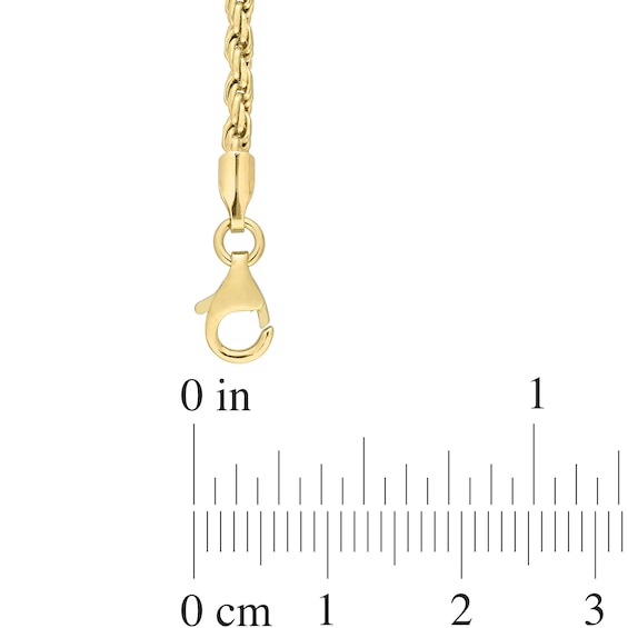 2.2mm Rope Chain Bracelet in Sterling Silver with Gold-Tone Flash Plate - 9"