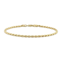 2.2mm Rope Chain Bracelet in Sterling Silver with Gold-Tone Flash Plate - 7.5"