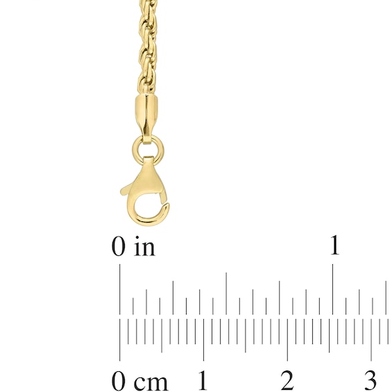 2.2mm Rope Chain Bracelet in Sterling Silver with Gold-Tone Flash Plate - 7.5"