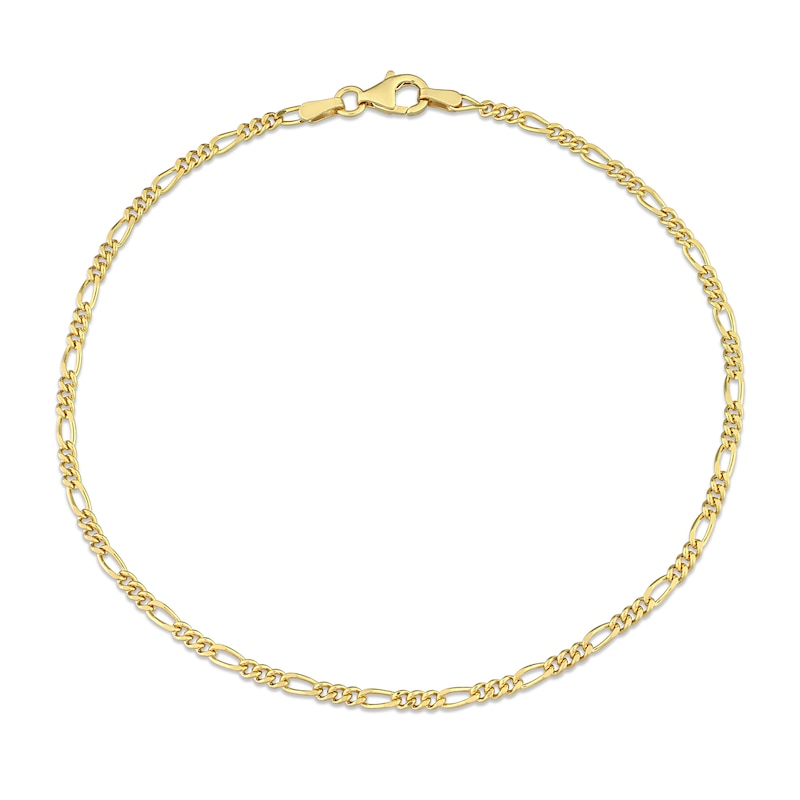 Men's 2.2mm Figaro Chain Bracelet in Sterling Silver with Gold-Tone ...