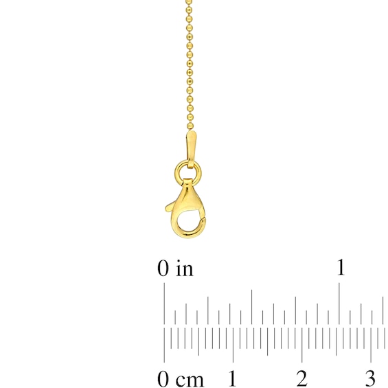 1.0mm Bead Chain Bracelet in Sterling Silver with Gold-Tone Flash Plate - 9"