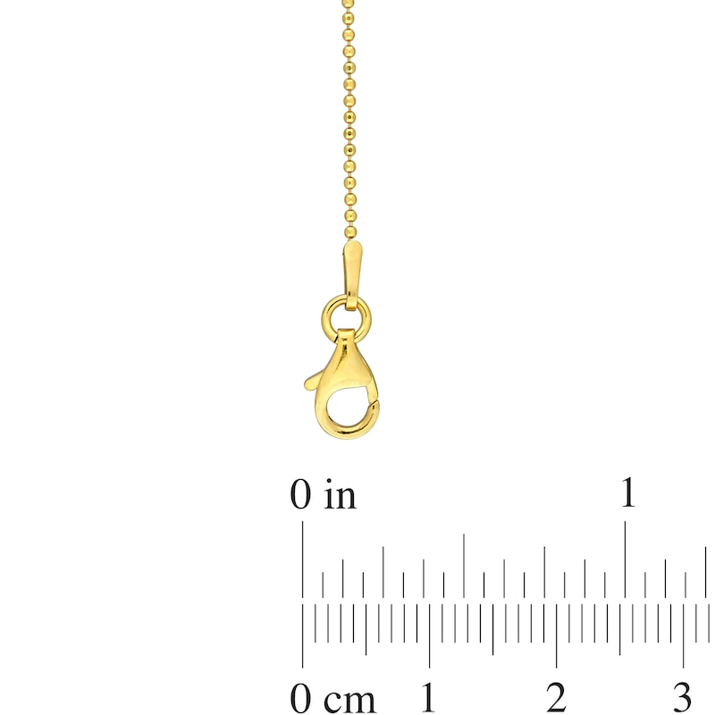 Main Image 3 of 1.0mm Bead Chain Bracelet in Sterling Silver with Gold-Tone Flash Plate - 9"