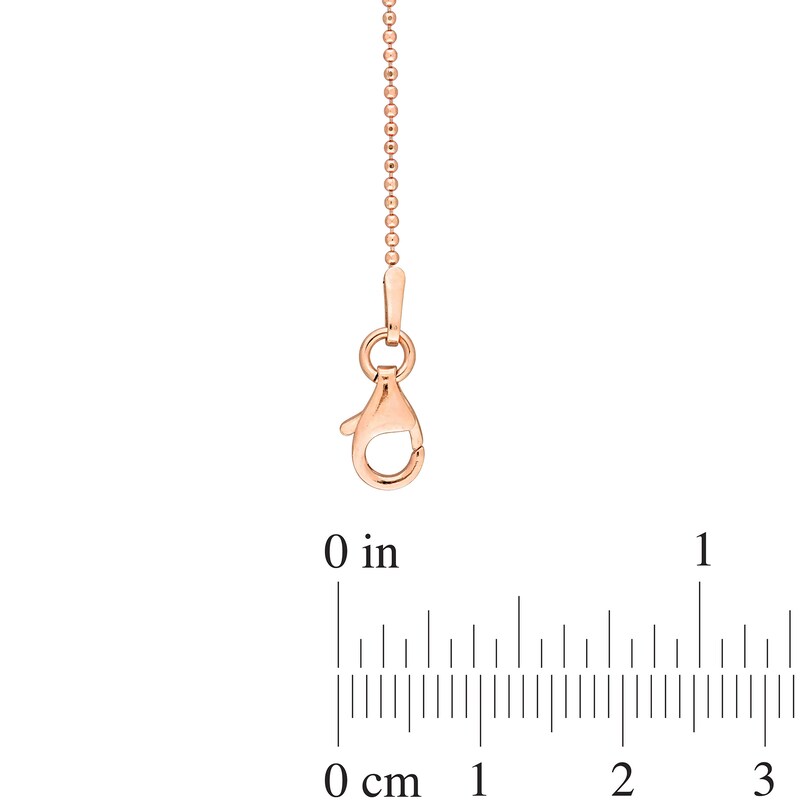 Main Image 3 of 1.0mm Bead Chain Bracelet in Sterling Silver with Rose-Tone Flash Plate - 9"