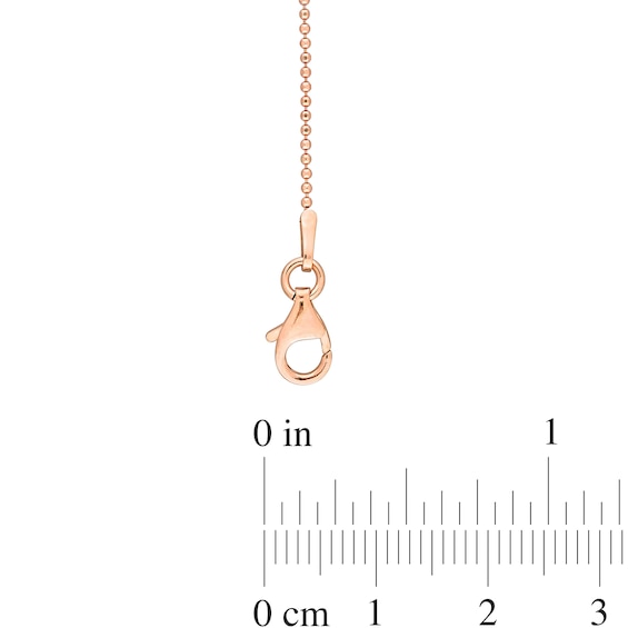 1.0mm Bead Chain Bracelet in Sterling Silver with Rose-Tone Flash Plate - 7.5"