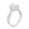 Thumbnail Image 3 of 1-1/2 CT. T.W. Certified Emerald-Cut Lab-Grown Diamond Frame Twist Shank Engagement Ring in 14K White Gold (F/VS2)