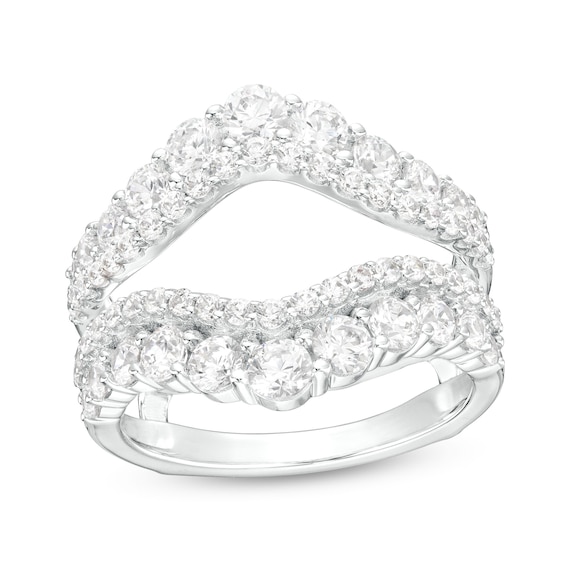 2 CT. CT. T.w. Certified Lab-Grown Diamond Contour Double Row Solitaire Enhancer in 14K White Gold (F/Vs2)