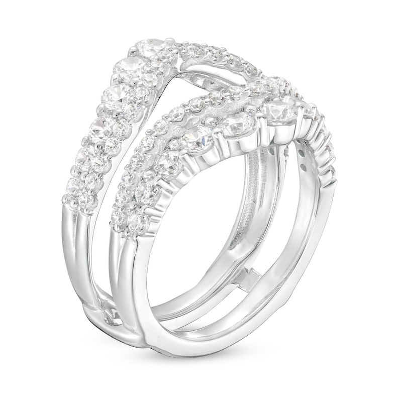 Main Image 2 of 2 CT. CT. T.W. Certified Lab-Grown Diamond Contour Double Row Solitaire Enhancer in 14K White Gold (F/VS2)