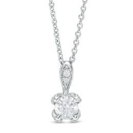 3/8 CT. T.W. Certified Diamond Solitaire Pendant in 14K White Gold (I/I2)