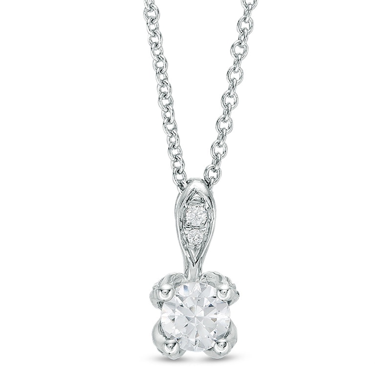 3/8 CT. T.W. Certified Diamond Solitaire Pendant in 14K White Gold (I/I2)