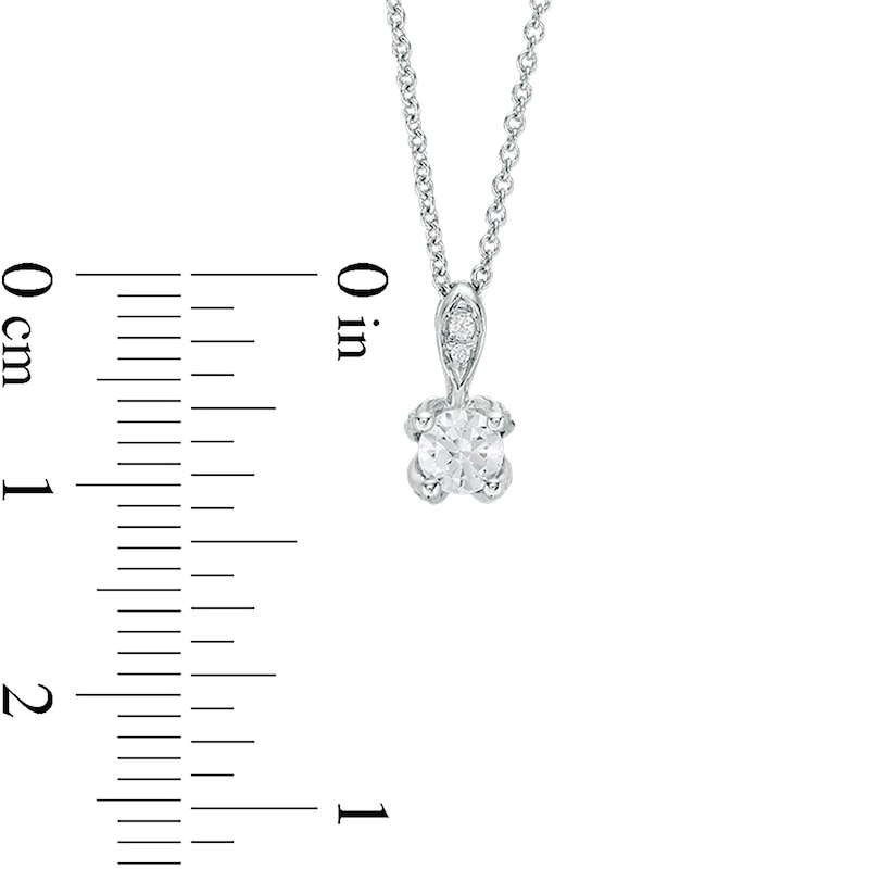 Main Image 2 of 3/8 CT. T.W. Certified Diamond Solitaire Pendant in 14K White Gold (I/I2)