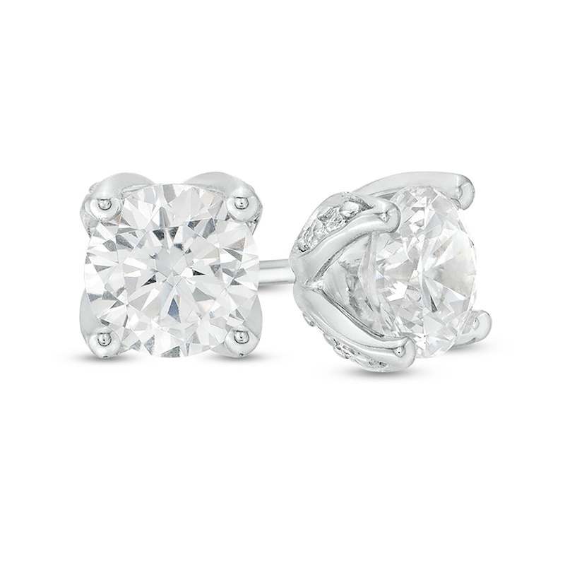 1-5/8 CT. T.W. Certified Diamond Solitaire Stud Earrings in 14K White Gold (I/I2)